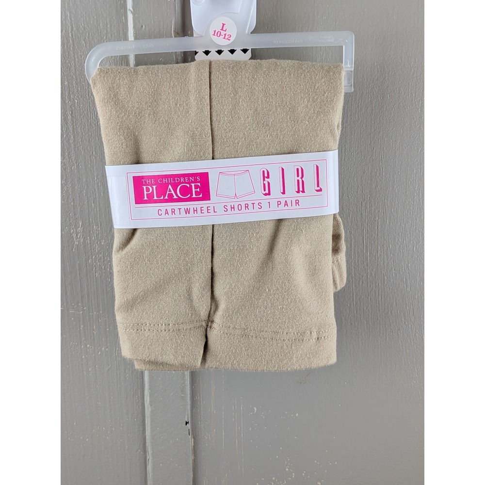 The Childrens Place Girls Cartwheel Shorts Sandy Tan Beige Size L 10-12 NWT